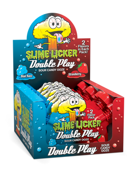 Toxic Waste Slime Licker Double Play Blue Razz & Strawberry 1.4oz 12/12ct